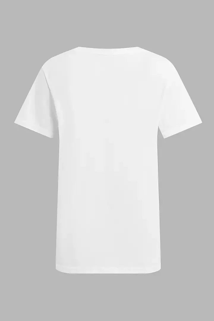 Solid V Neck Short Sleeve T-Shirt