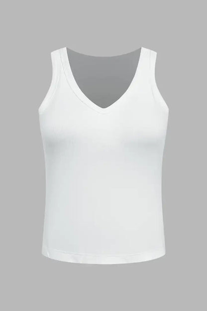 Built In Deep V Neck Sports Bra