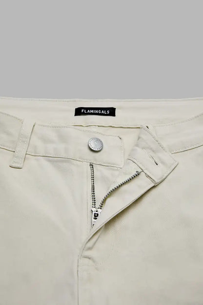 Solid Pleated Mid Rise Barrel Leg Pants Without Belt