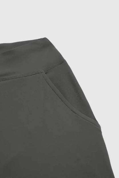 Solid Drawstring Mid Waist Wide Leg Sports Pants