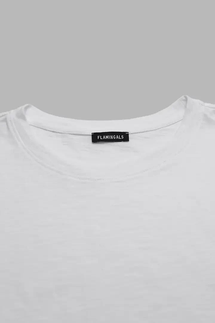 Solid Stitch Detail Round Neck Three Quarter Length Sleeve T-Shirt