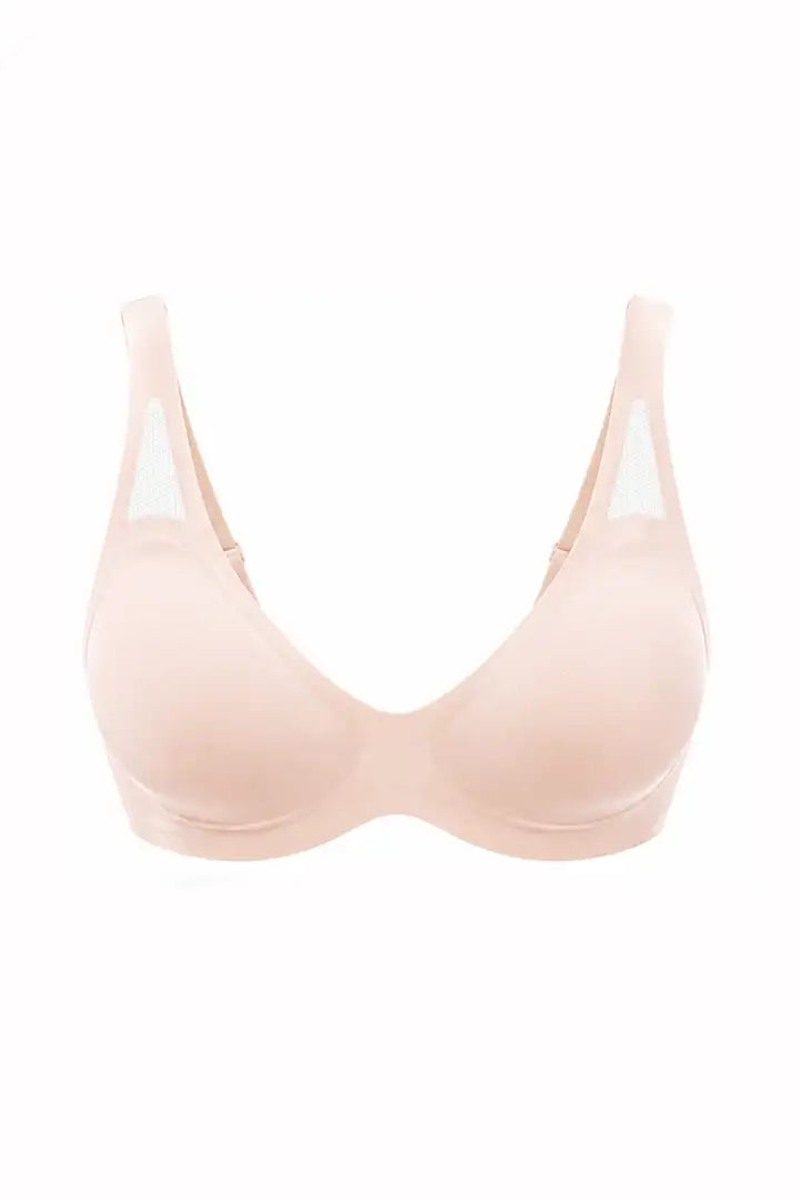 Solid Adjustable Breathable Hollow Out Deep V Neck Sports Bra