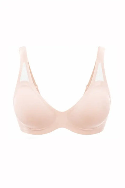 Solid Adjustable Breathable Hollow Out Deep V Neck Sports Bra