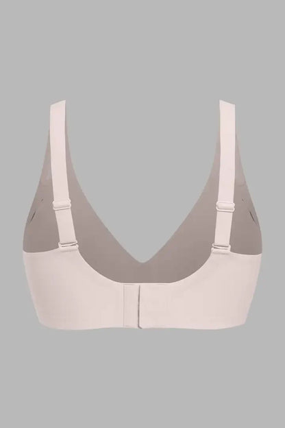 Solid Adjustable Breathable Hollow Out Deep V Neck Sports Bra